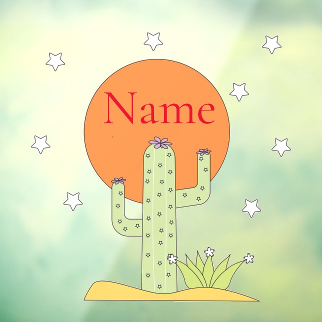 Autocollant Pour Fenêtre Cactus du désert Sun Thunder_Cove (Feuille 3)