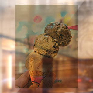 Autocollant Pour Fenêtre Cadeau d'anniversaire de crème glacée