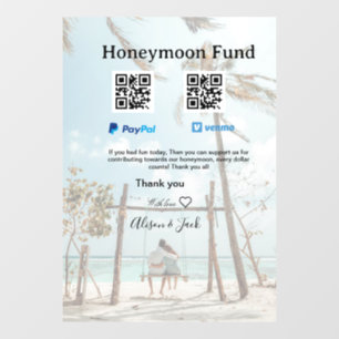 Autocollant Pour Fenêtre Cadeau de lune de miel venomo paypal don Q R coupl