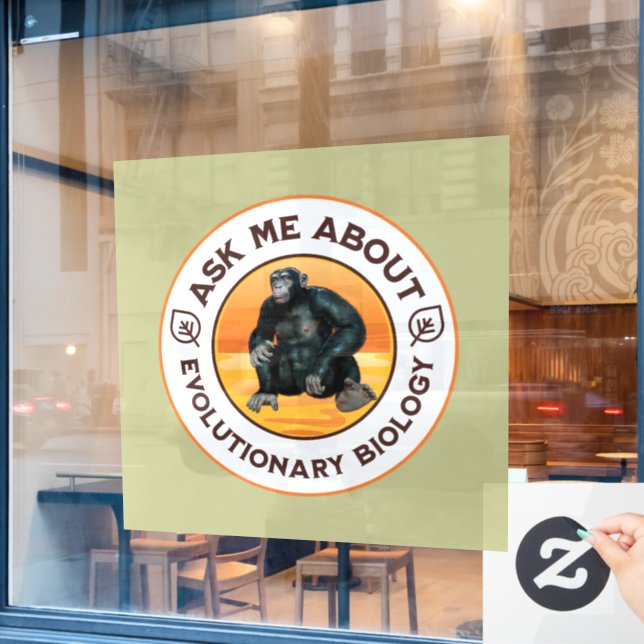 Autocollant Pour Fenêtre Cadeau d'humour sur l'évolution pour professeur de (Fenêtre de café)
