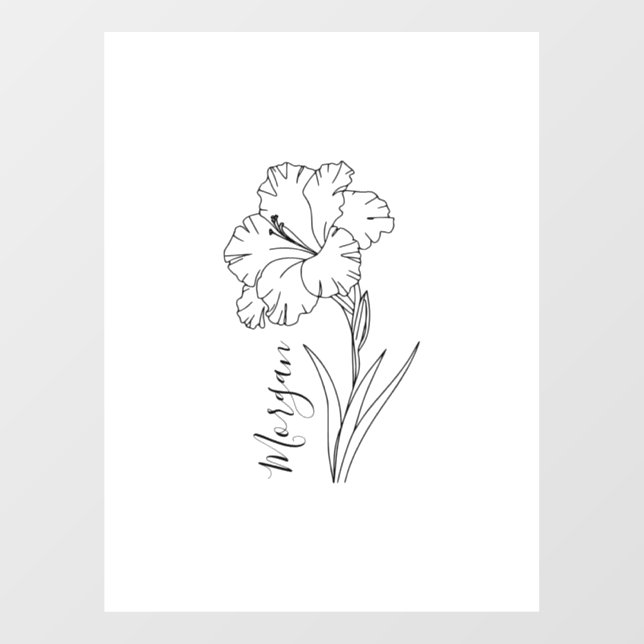 Autocollant Pour Fenêtre Cadeau personnalisé d'août Gladiolus Fleur de nais (Feuille)