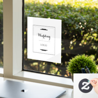 Autocollant Pour Fenêtre Cadeau Personnalisé Élégant de Mariage Moderne sur