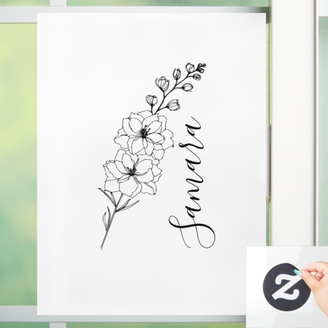 Autocollant Pour Fenêtre Cadeau personnalisé juillet Fleur de naissance Del (Maison)