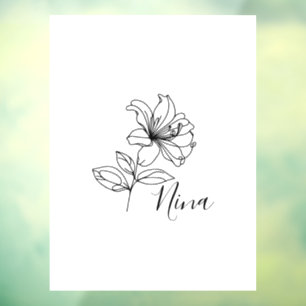 Autocollant Pour Fenêtre Cadeau personnalisé Juin Honeysucké Fleur de naiss
