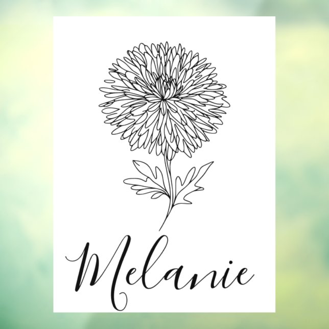 Autocollant Pour Fenêtre Cadeau personnalisé septembre Aster Flower pour la (Feuille 3)