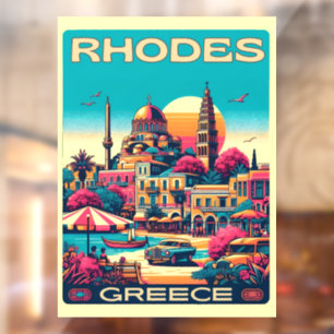 Autocollant Pour Fenêtre Cadeaux de voyage de vacances à Rhodes City - Grèc