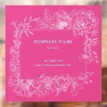 Cadre Floral Blanc Rose Salon de Luxe Entreprise