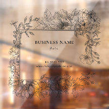 Cadre Floral Noir Élégant Fleuriste Transparent