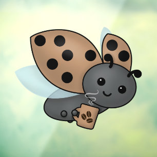 Autocollant Pour Fenêtre Café Boire Fenêtre Ladybug Classer