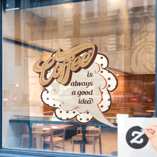 Autocollant Pour Fenêtre Café cool magasin d'art de mot Fenêtre Clouage