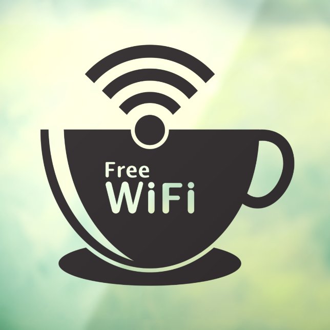 Autocollant Pour Fenêtre Café Coupe Wifi Gratuit Café Boutique Donut (Feuille 3)