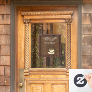 Autocollant Pour Fenêtre Café Heures d'affaires Porte du magasin