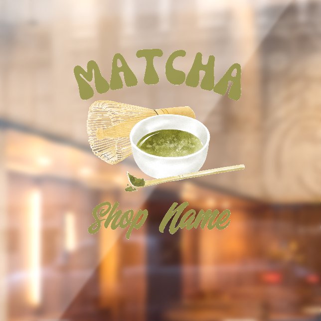 Autocollant Pour Fenêtre Café Matcha (Feuille 2)