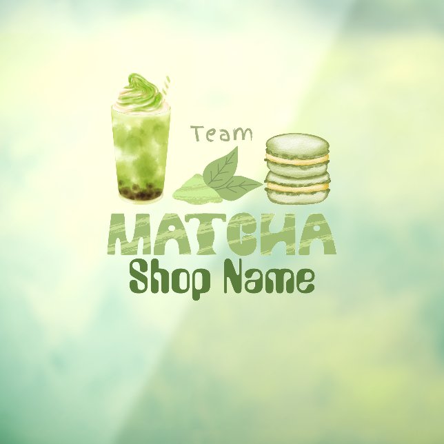 Autocollant Pour Fenêtre Café Matcha (Feuille 3)