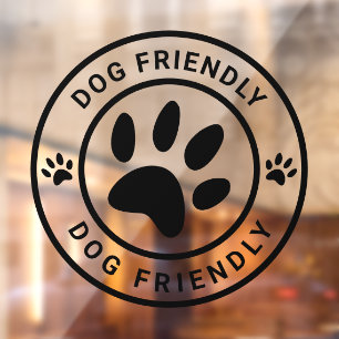 Autocollant Pour Fenêtre Café Moderne Accueillant Chiens Café Amis Animaux 