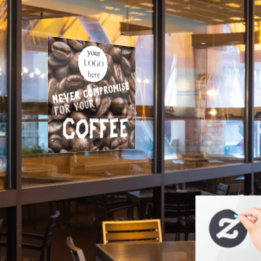 Autocollant Pour Fenêtre Cafe Promotional Quote