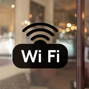 Autocollant Pour Fenêtre Café Restaurant Bar Entreprise WIFI gratuit