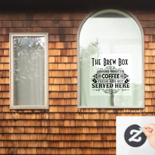 Autocollant Pour Fenêtre Café rôti au sol Affaires personnalisées