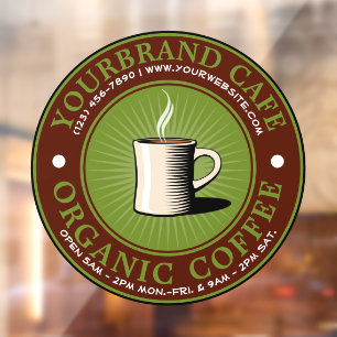 Autocollant Pour Fenêtre Café vintage Café Boutique Modèle Clouage de fenêt