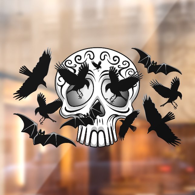 Autocollant Pour Fenêtre Calaveras décoratives Halloween (Feuille 2)