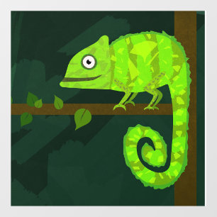 Autocollant Pour Fenêtre Caméléon mignon vert