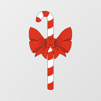 Autocollant Pour Fenêtre Candy Cane and Bow