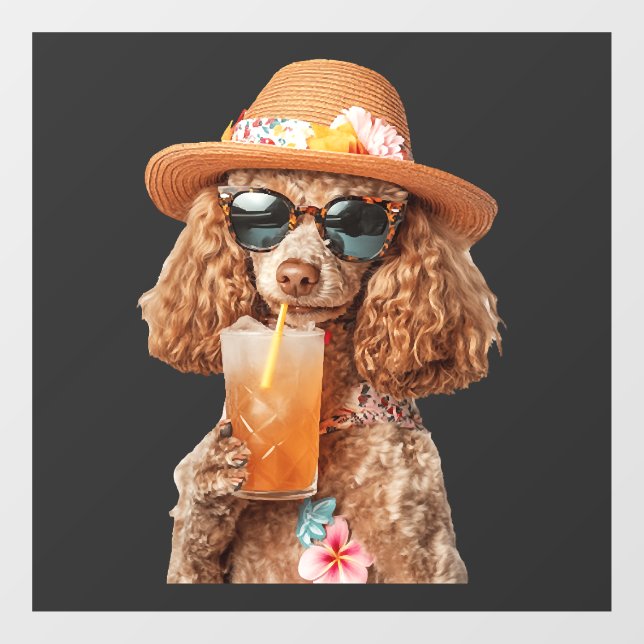 Autocollant Pour Fenêtre Caniche (Feuille)