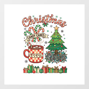 Autocollant Pour Fenêtre Canne à sucre de Noël Cacao Chaos Arbre Mug Cadeau