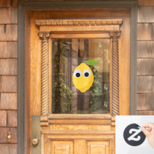 Autocollant Pour Fenêtre Caractère citron mignon avec yeux googly