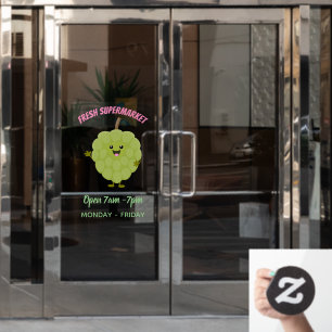 Autocollant Pour Fenêtre Caricature de chérimoya à la crème anglaise