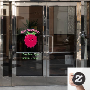 Autocollant Pour Fenêtre Caricature de framboise très heureuse