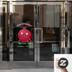Autocollant Pour Fenêtre Caricature de fruits à la grenade joyeux