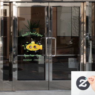 Autocollant Pour Fenêtre Caricature de poisson sous-marin jaune mignon