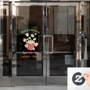 Autocollant Pour Fenêtre Caricature de pop-corn drôles