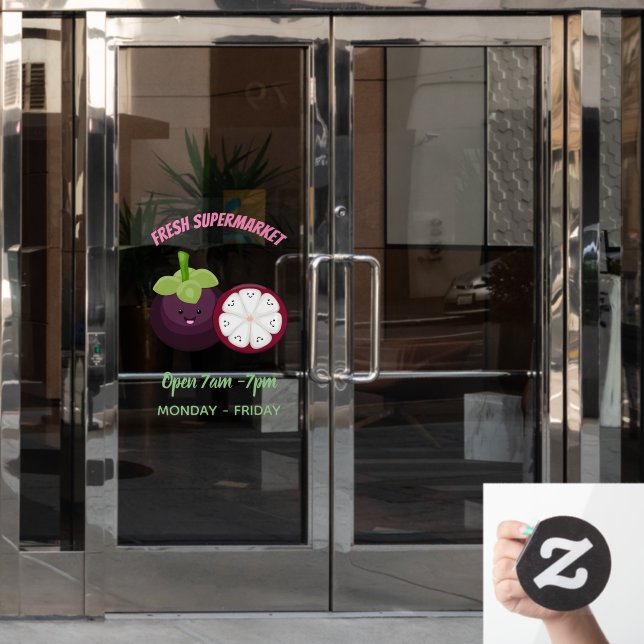 Autocollant Pour Fenêtre Caricature mignonne mauve mangouste (Porte de bureau)