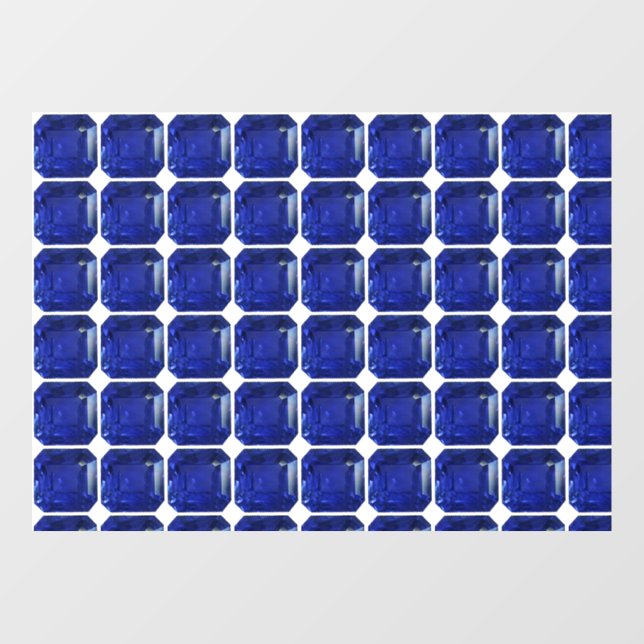 Autocollant Pour Fenêtre Carré Sapphire Gemstone Blue (Feuille)