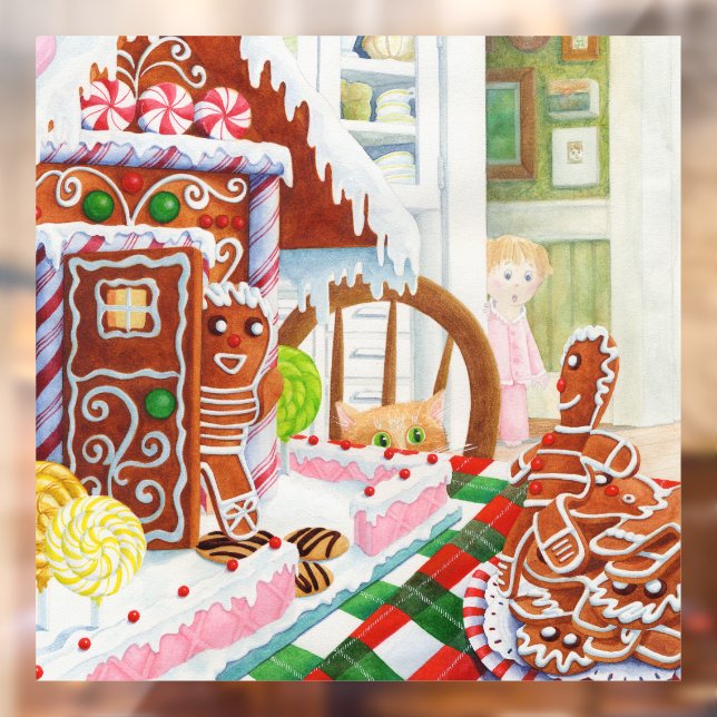 Autocollant pour fenêtre carrée GINGERBREAD SURPRI (Feuille 2)