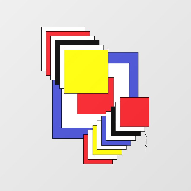 Autocollant Pour Fenêtre Carrés Abstraits (Feuille)