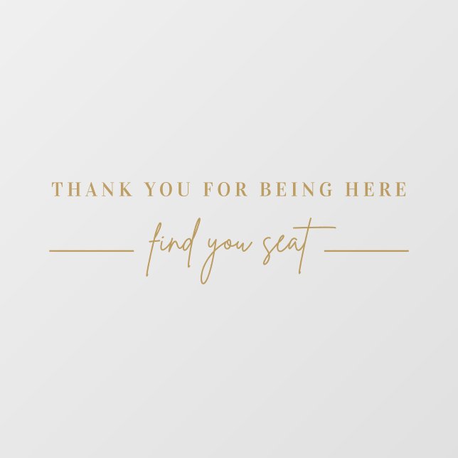 Autocollant Pour Fenêtre Carte Mariage Gold Modern - Miroir (Feuille)