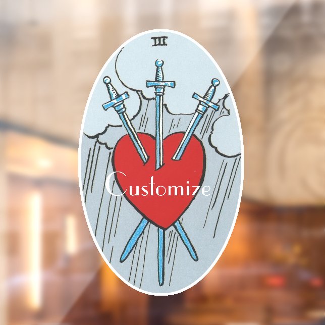 Autocollant Pour Fenêtre Carte Tarot 3 épées Thunder_Cove  (Feuille 2)