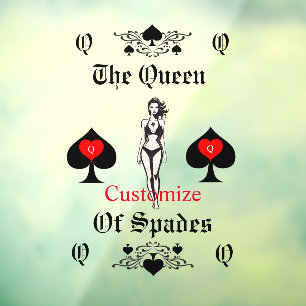 Autocollant Pour Fenêtre Carte Tarot Queen of Spades Thunder_Cove