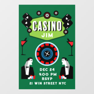 Autocollant Pour Fenêtre Casino Gambling Poker Roulette