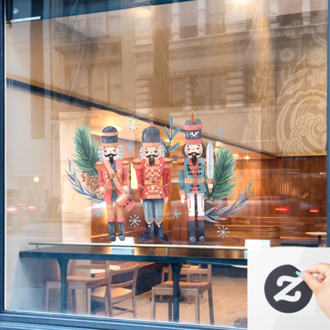 Autocollant Pour Fenêtre Casse-noix coloré avec verdure (Fenêtre de café)