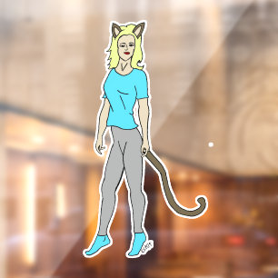Autocollant Pour Fenêtre catgirl