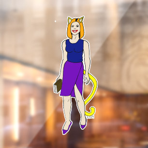 Autocollant Pour Fenêtre catgirl