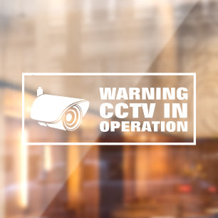 Autocollant Pour Fenêtre CCTV en opération