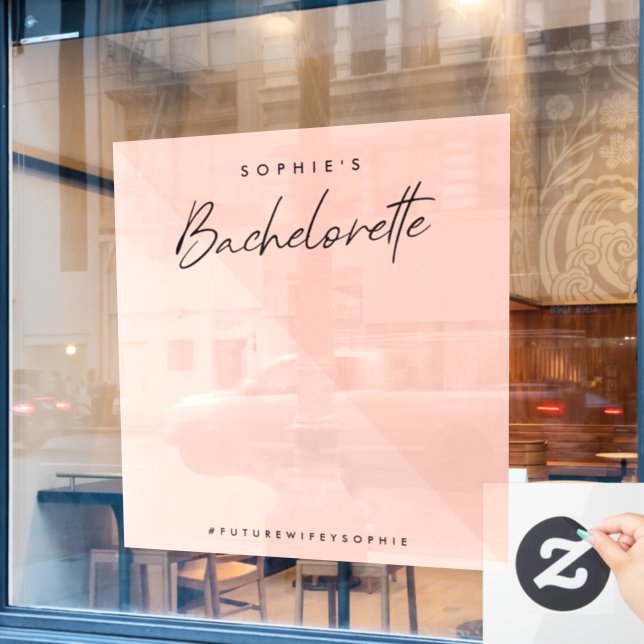 Autocollant Pour Fenêtre Célibataire Peach Pink | Fond minimal pour photos (Fenêtre de café)