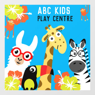 Autocollant Pour Fenêtre Centre de jeu Animal Jungle Safari