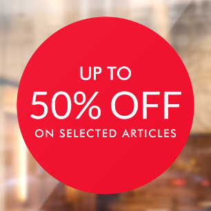 Autocollant Pour Fenêtre Cercle rouge Jusqu'au pourcentage personnalisé de 