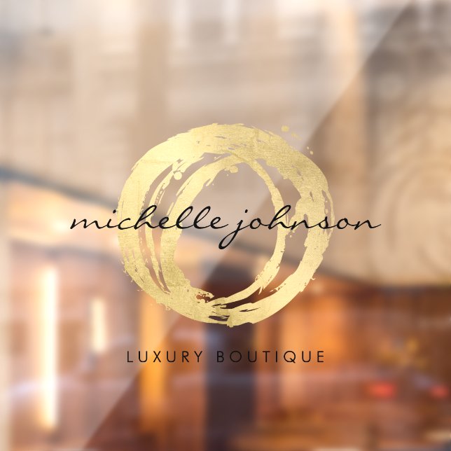 Autocollant Pour Fenêtre Cercle transparent peint en or faux luxe (Feuille 2)